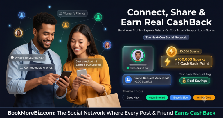 Beyond Social Media: BookMoreBiz.com Emerges as the Community-Driven Social Giant Where Every Friend, Post, and Spark Earns Real CashBack